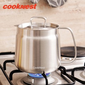 CookNest 304 스텐 물끓이는 주전자 인덕션 케틀팟 멀티팟 냄비, +기름 유출망, 1개, 1.5L