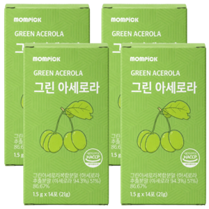 맘픽 그린 아세로라 비타민C 분말, 4개, 14회분
