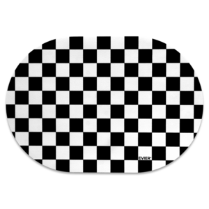 에비에르 체크 가죽 양면 식탁매트 2p, 블랙