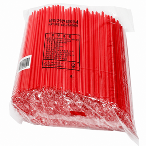 네이처컨테이너 개별포장 고급 일자 레드 빨대 25cm, 1개, 500개입