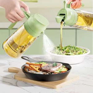 키친9단 2way 오일 스프레이 유리 오일병 그린, 2개, 470ml