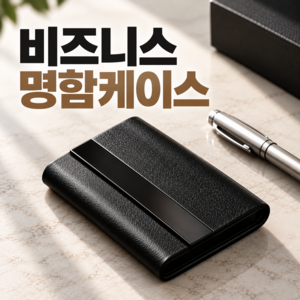 호담즈 슬림형 비즈니스 명함 케이스, 1개, 블랙