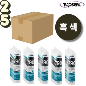탑씰 790 렉산 외장용 흑색 실리콘 실란트 270ml 노즐포함, 25개