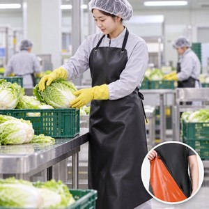 유리브 양면 방수철벽 앞치마 롱 PVC 작업 만능 앞치마, 1개