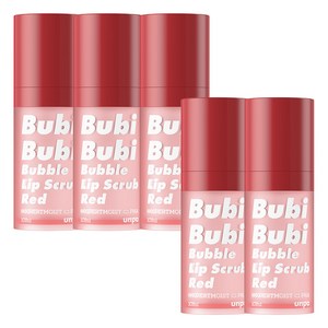 언파 부비부비 버블 립 스크럽 레드 비치스트로베리 PHA 함유 5개, 레드/스트로베리, 10ml