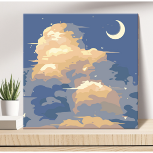 위시피키 DIY 취미생활 명화그리기 세트 30x30 cm, 구름, 1개, 블루