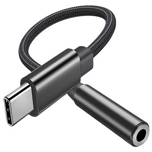 코네임 USB C타입 이어폰 마이크 3극 출력 4극 입력 출력 호환 연결 젠더 블랙 3.5mm, 2W093, 1개