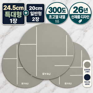 바이포유 신제품 프리미엄 300도 내열 인덕션 보호매트, 3개, 문라이트 그레이