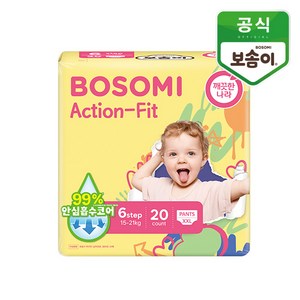 보솜이 액션핏 팬티형 기저귀 공용, 6단계, 80매