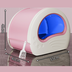 대형 항균 고양이 화장실 + 모래삽. UVC 살균등 냄새제거, 1개, 핑크