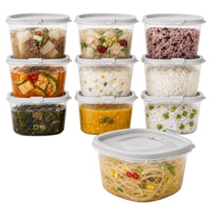 [증기배출] 킷테이 국산 전자레인지 냉동 밥 국 소분 용기 500ml, 그레이, 10개
