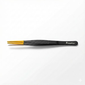 NRC 파충류핀셋 마우스롯방지 일자형 20cm, 1개, 블랙
