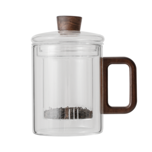카빈스 우드 핸들 내열유리 티포트, 1개, 400ml, 투명
