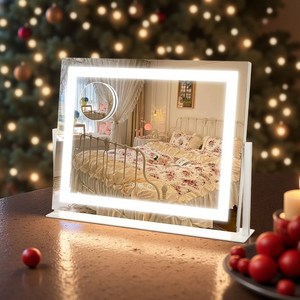 USB LED 화장거울 탁상용 메이크업 거울 조명 거울 화장용 미러, 흰색