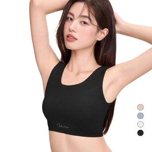 Veimia 가슴작아보이는 브라탑나시 미니마이저 심리스 노와이어 비침방지 브라