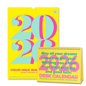 2026 컬러홀릭 월 캘린더 1개 + 2026 컬러홀릭 팝 데스크 캘린더 1개 1세트, 월+팝
