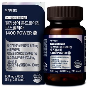 철갑상어 연골 콘드로이친 보스웰리아 1400 고함량 저분자 6형 콘트로이친 관절 닥터메인유 MBP c6s cs6, 60정, 1개