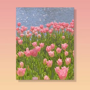 votgl diy페인팅 피포페인팅 명화그리기 그림그리기유화그리기세트40 x 50cm, 0011튤립