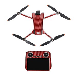 DJI 미니3 프로 전용 드론 스킨 필름 N1 RC 조종기 기체 보호 데칼 카본 패턴 방수 스티커, 1개, (미니3) 스킨카본레드(RC)