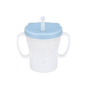에디슨 베이비 흘림방지 빨대컵, 블루, 3개, 200ml