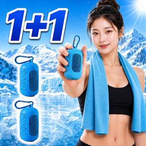 누아멜 헬스장 시원한 쿨 아이스 스포츠 타올 땀수건, 2개, 아이스 스카이