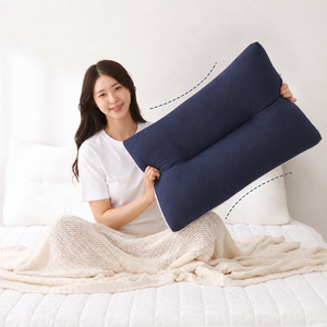 집앤콕 빨아쓰는 뉴애착 경추베개, 1개, 네이비화이트