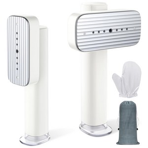 LEXY 2in1 핸디형 스팀다리미 180도 회전 휴대용 여행용 가정용 스팀다리미 1200W 걸이식/평면 다림질, 화이트, G5
