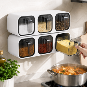 제이치 벽걸이 양념통 무타공 조미료통 화이트3P, 1세트, 350ml