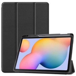 갤럭시탭 S6 라이트 lite 호환 SM-P610 SM-P615 스마트 북커버 케이스, 다크 블랙