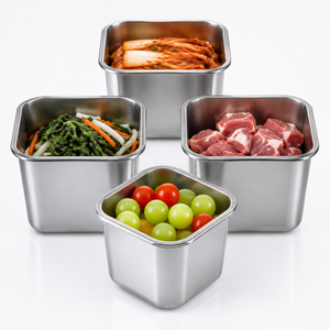 다용도 스테인리스 대용량 밀폐용기 보온도시락 냉장고 반찬통, 900ML+1500ML+2200ML+3000ML, 1개