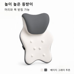사무용 의자 헤드레스트 인체공학 메모리폼 목쿠션 다기능 낮잠베개 탈부착 분리형 목받침, 그레이