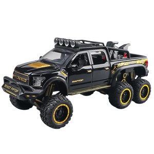 마이카 다이캐스트 합금 1:24 포드 랩터 F150 모델 자동차 모형 피규어 장식, 1개, 4.블랙유광