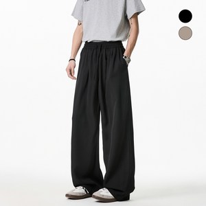 HANYO남성용 빅사이즈 원턱 와이드 밴딩 벌룬 슬랙스 팬츠