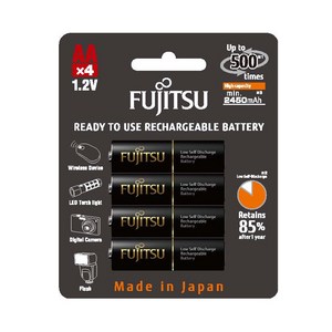 후지쯔 HR-3UTHCEX(4B) 충전 배터리 2550mAh AA 1셋트 (4알), 1세트