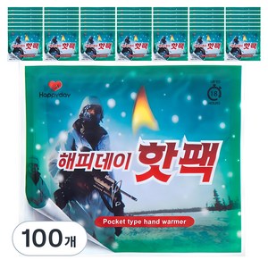 해피데이 포켓형 대용량 핫팩 150g, 100개