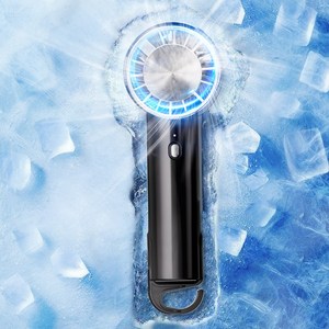 SMIRIA 미니 냉각 휴대용 선풍기 핸디 탁상용 초강력 급속 냉각 USB 소형 손풍기 쿨링, 블랙