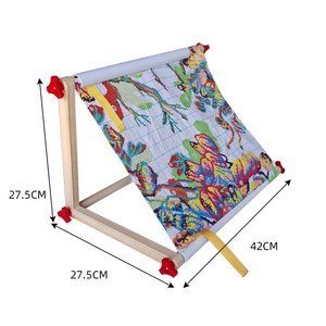 실십자수 작업판 프레임 삼각 원목 스탠드 거치대, 1개, 소 가로42CM