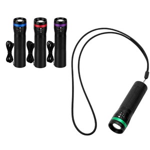 점멸 기능 광량 조절 목걸이형 미니 LED 줌 라이트 손전등 휴대용 후레쉬, 1개, 블루 목걸이 후레쉬