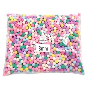 체리아트 파스텔 대용량 폼폼이 퐁퐁이 만들기 재료 벌크, 1봉, 8mm2000개