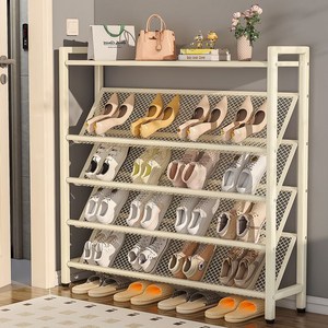 철제 신발장 정리대 진열장 70CM 초슬 현관신발장, 5단, 크림색