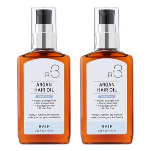 라입 R3 아르간 헤어 오일 화이트솝, 100ml, 2개