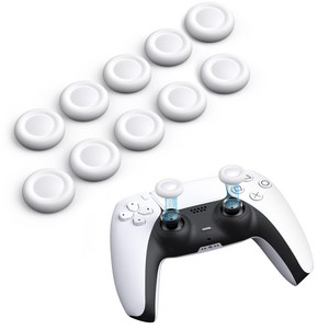 PS5 PS4 조이스틱 캡 스틱 커버 엄지 그립 교체용 미끄럼방지 에임 향상 보호캡 10P, 1세트, 하얀색, 4N4P0302102100