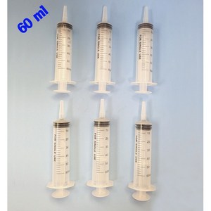사이언스몰 바늘없는 세정용 주사기 (60ml/6개) 과학실험용 동물급식용 공예작품용 잉크충전용 화장품소분용, 6개