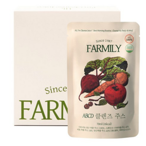 팜밀리 ABCD 클렌즈 주스 NFC 100% HACCP 사과 비트 당근 착즙주스, 70ml, 56개