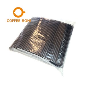 커피보니 일자 검정 벌크포장 빨대 7*25cm 500개입 일회용 벤티빨대, 1개