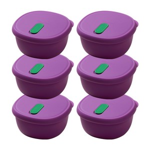 국산 냉동밥보관용기 실리콘밥팩 전자레인지 밀폐 소분용기 350ml, 그레이프, 6개