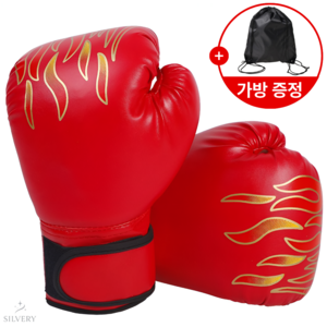 [가방 증정] 실버리 복싱 권투 글러브, 1개, 레드