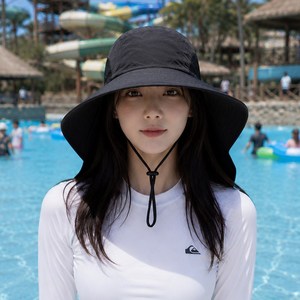 라비엔 대두 물놀이 모자 플랩캡 남녀공용 빅사이즈 모자 햇빛가리개 모자 캠핑 낚시 등산 뒷목 UV차단, 1개, 제트블랙