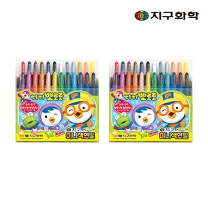 지구화학 뽀로로 미니 색연필 샤프식, 24색, 2개