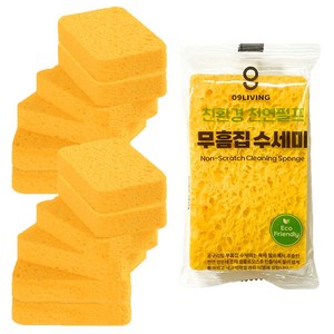 공구리빙 무흠집 펄프 주방 수세미 스폰지, 12개, 1개입, 오렌지